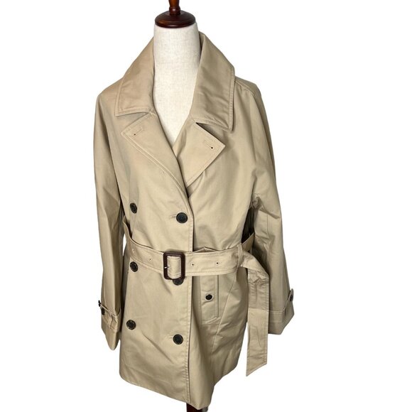J.Crew $298 Short Trench Coat Vintage Khaki Size S BJ979 - Picture 3 of 7